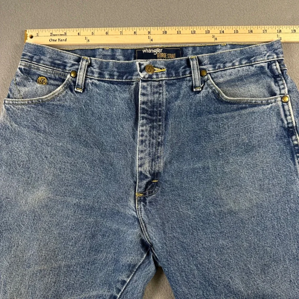 Wrangler George Strait Collection Jeans Mens 36x32 Blue Cowboy Cut 1013MGSHD